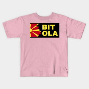 Bitola City in North Macedonia Flag Design Kids T-Shirt